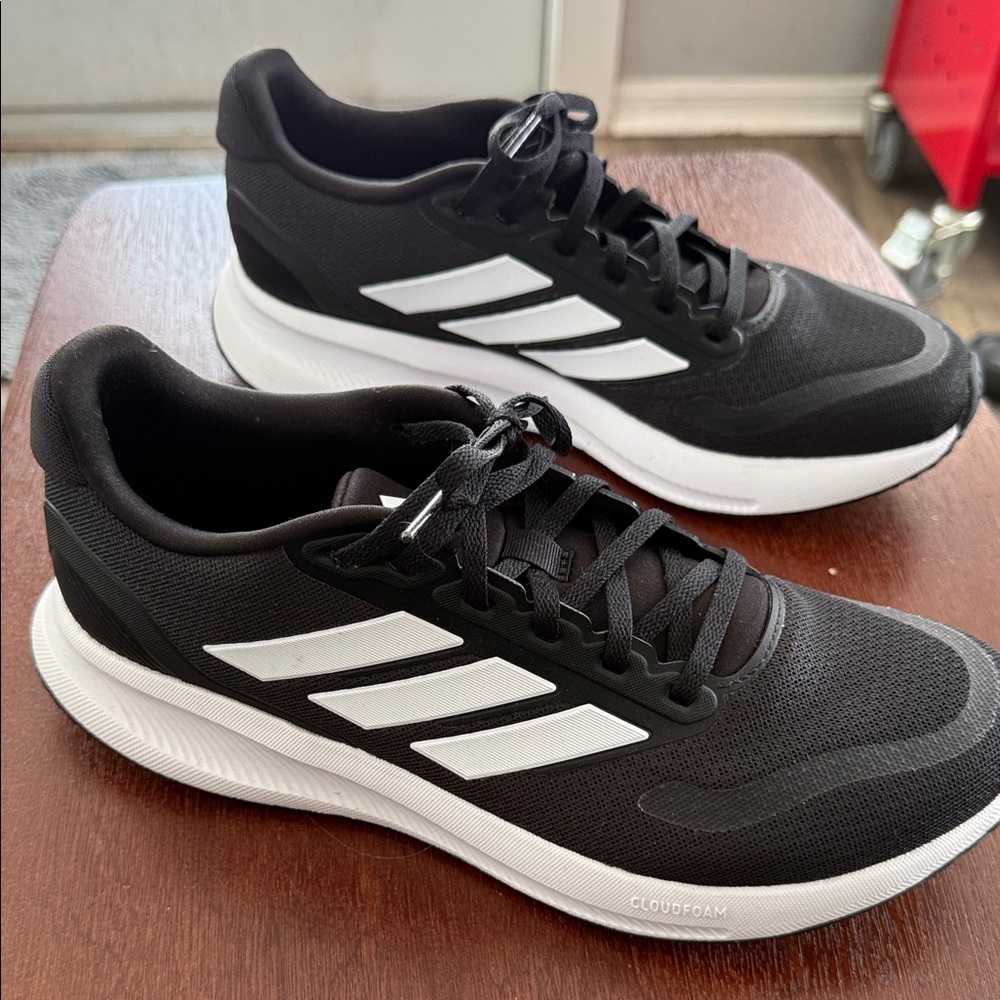 Adidas Cloudfoam Black and White Running Shoes
